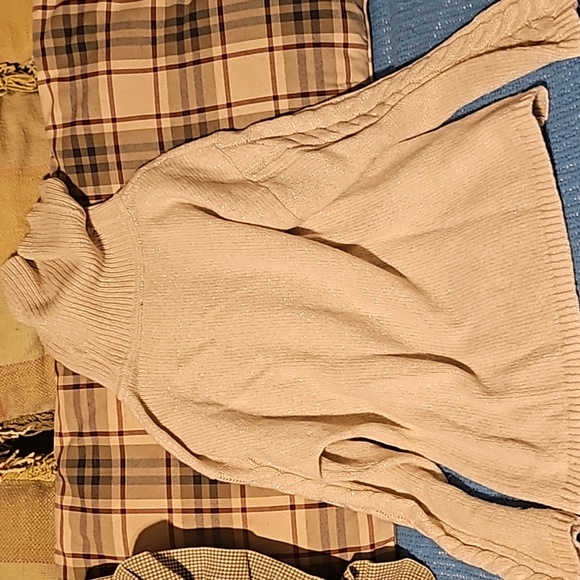 Talbots Large Cream Sparkle Cowl Neck Sweater - Picture 4 of 5